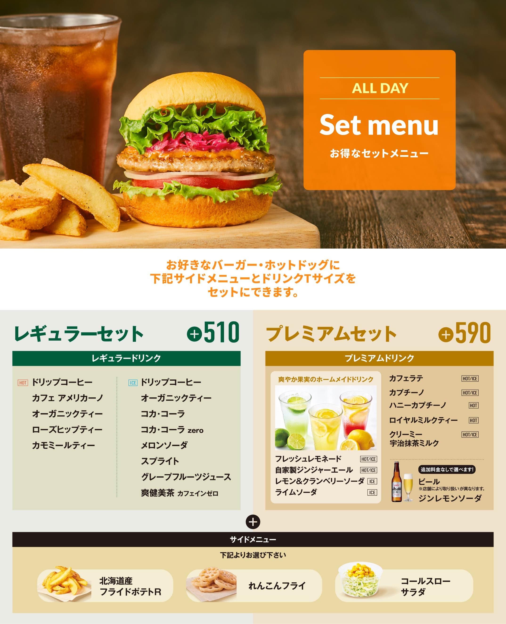 Set menu menu banner