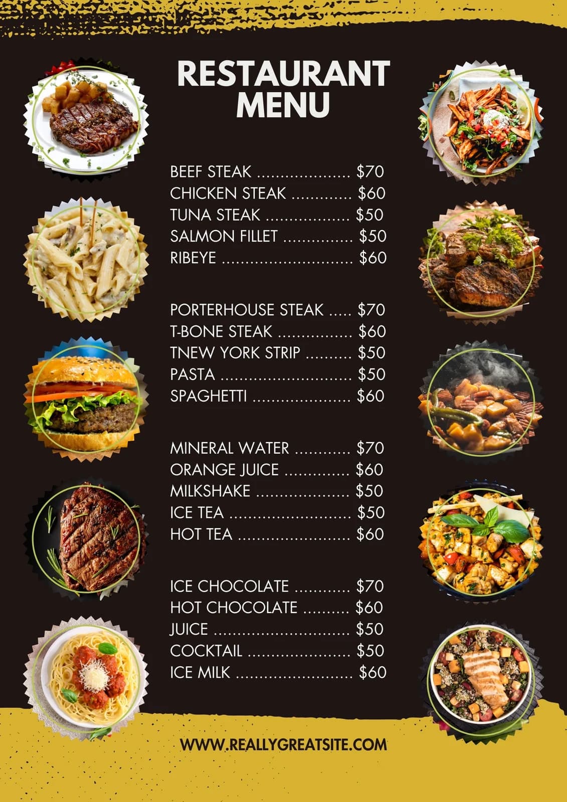 RESTAURANT MENU menu banner