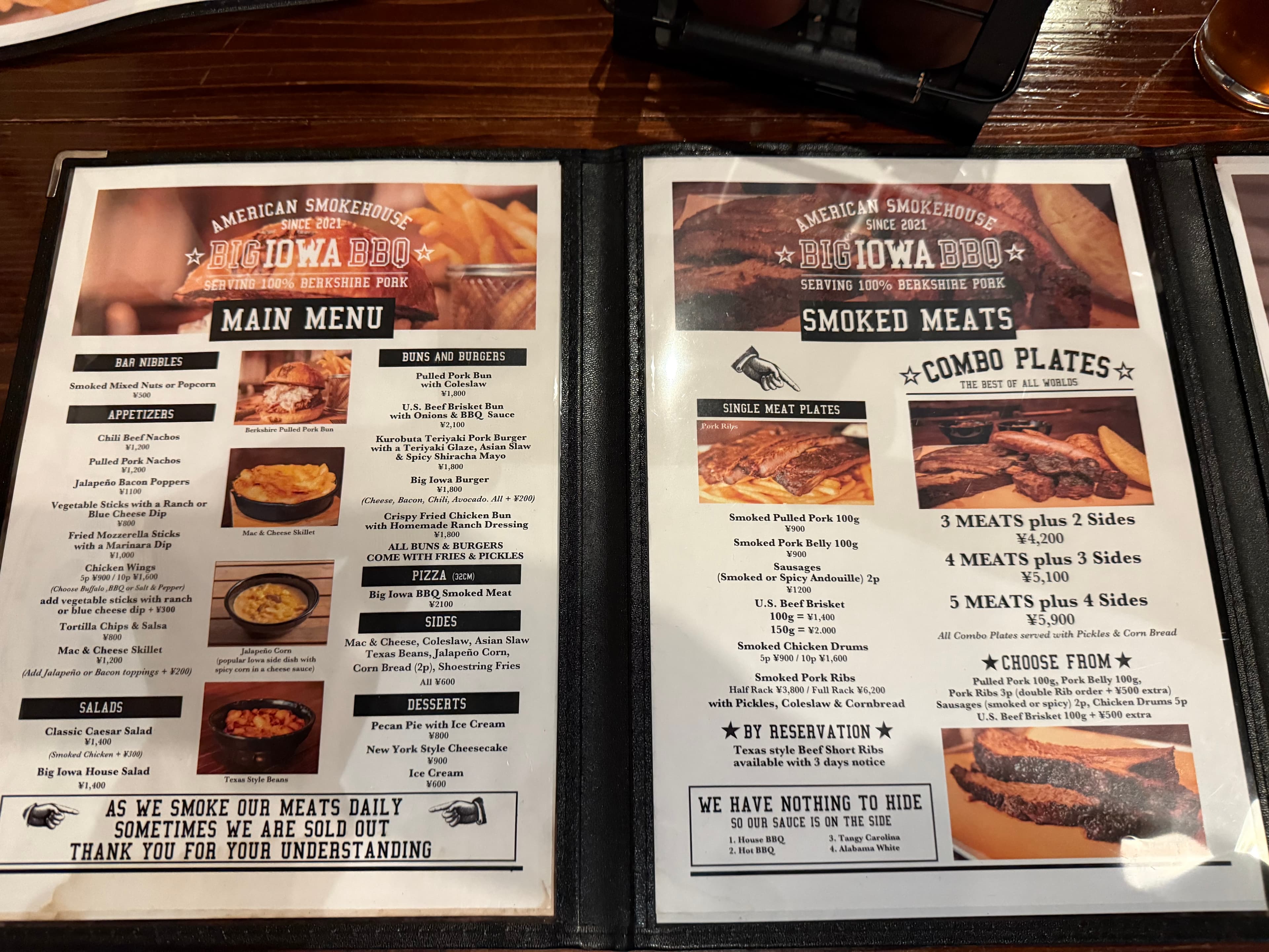 AMERICAN SMOKEHOUSE BIG IOWA BBQ MAIN MENU