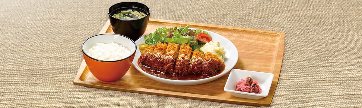 ロースかつ膳 ドミグラスソース ごはん・味噌汁・漬物付