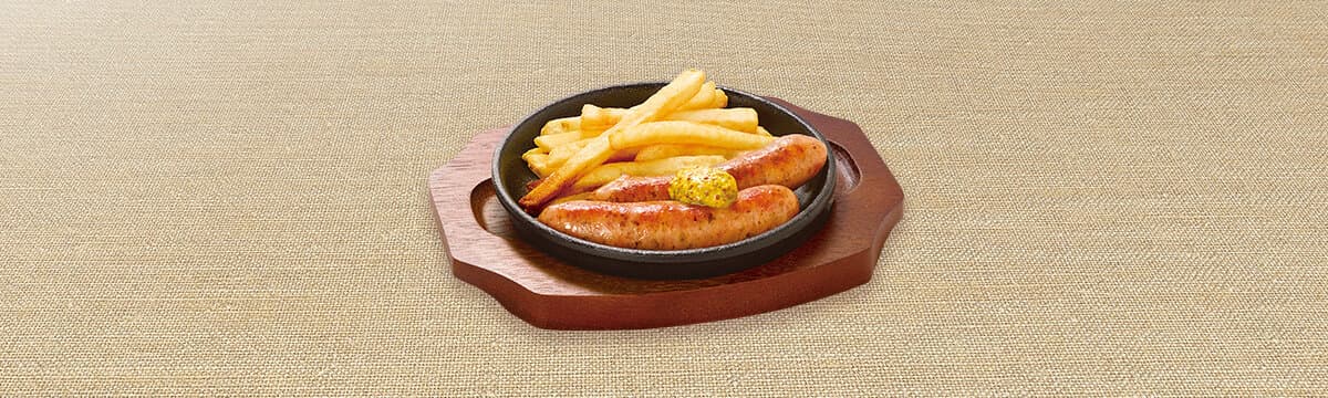 粗挽きソーセージのグリル