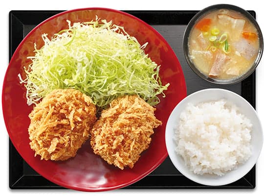 Menu croquette de viande hachée (Menchi-katsu)