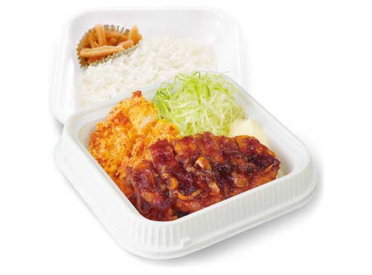 Bento de steak de porc (Tonteki) et poulet pané (Chicken-katsu)