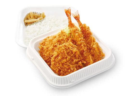 Bento d'écrevisses frites & Tonkatsu de filet de porc
