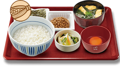 Premium-Ei und Natto Frühstück