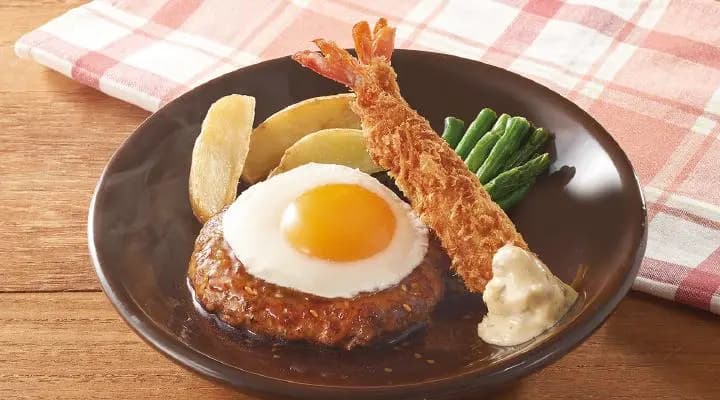 てりたまハンバーグ&海老フライ