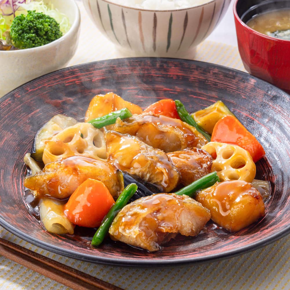 Alaska Pollock and Vegetables with Sweet and Sour Black Vinegar Sauce