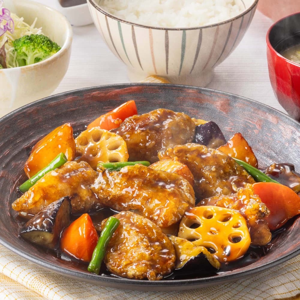 <Extra Side Dish Portion> Alaska Pollock and Vegetables with Sweet and Sour Black Vinegar Sauce