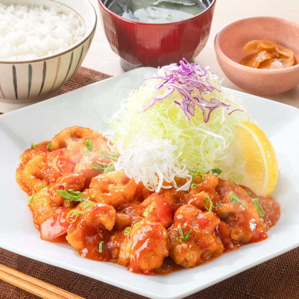 Stir-fried Chicken and Lotus Root with Chili Sauce