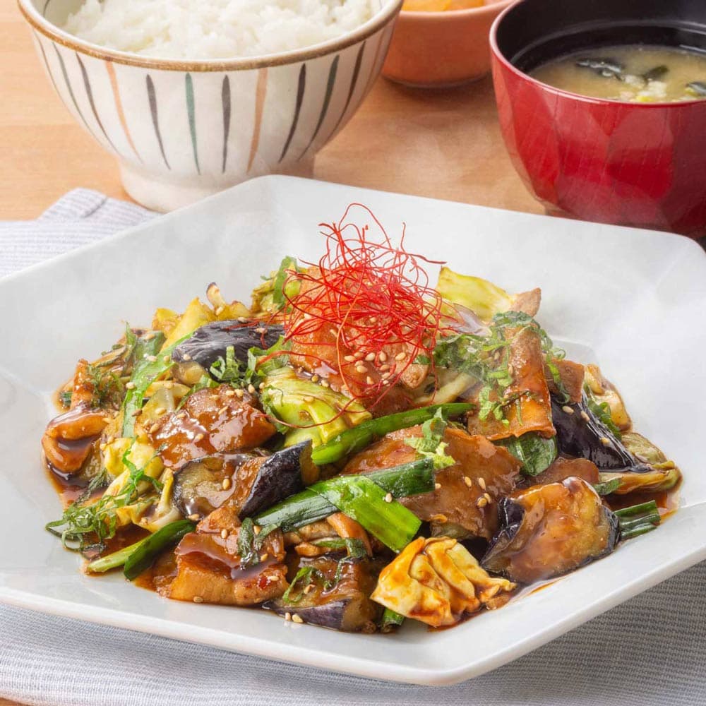 Stir-fried Eggplant and Pork with Rich Savory Miso
