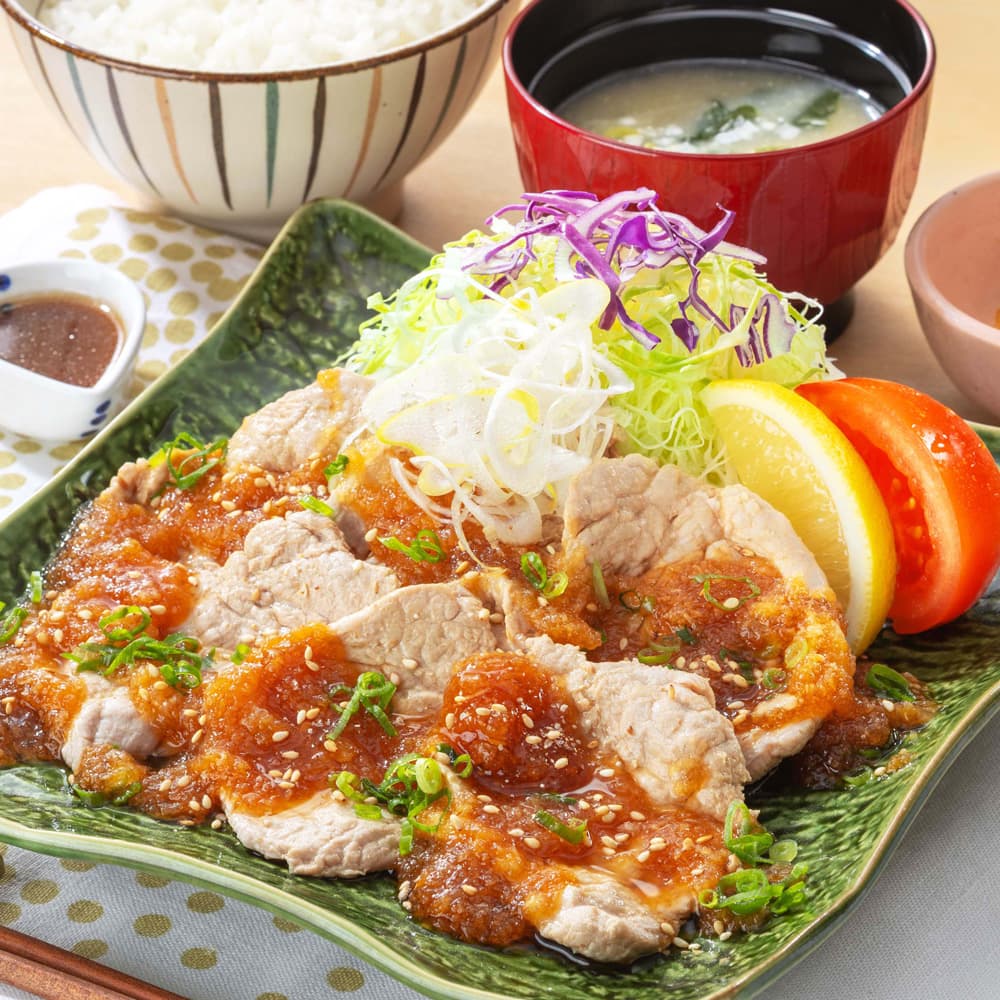 Cold Pork Fillet Shabu-Shabu with Grated Daikon and Yuzu Sauce