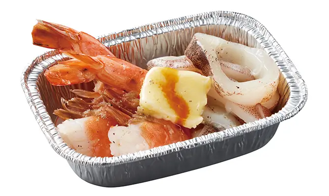 奶油錫紙烤蝦與魷魚