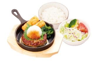 おろし手ごねハンバーグ朝定食