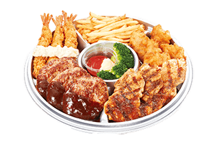 手ごねハンバーグ&グリルチキンのパーティープレート
