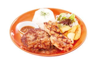 手ごねハンバーグ&グリルチキンプレート