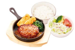 手ごねハンバーグ朝定食