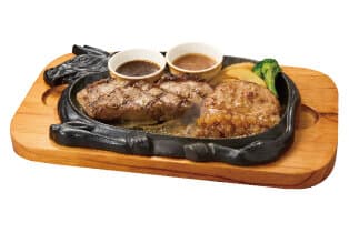 アンガスサーロインステーキ&手ごねハンバーグ