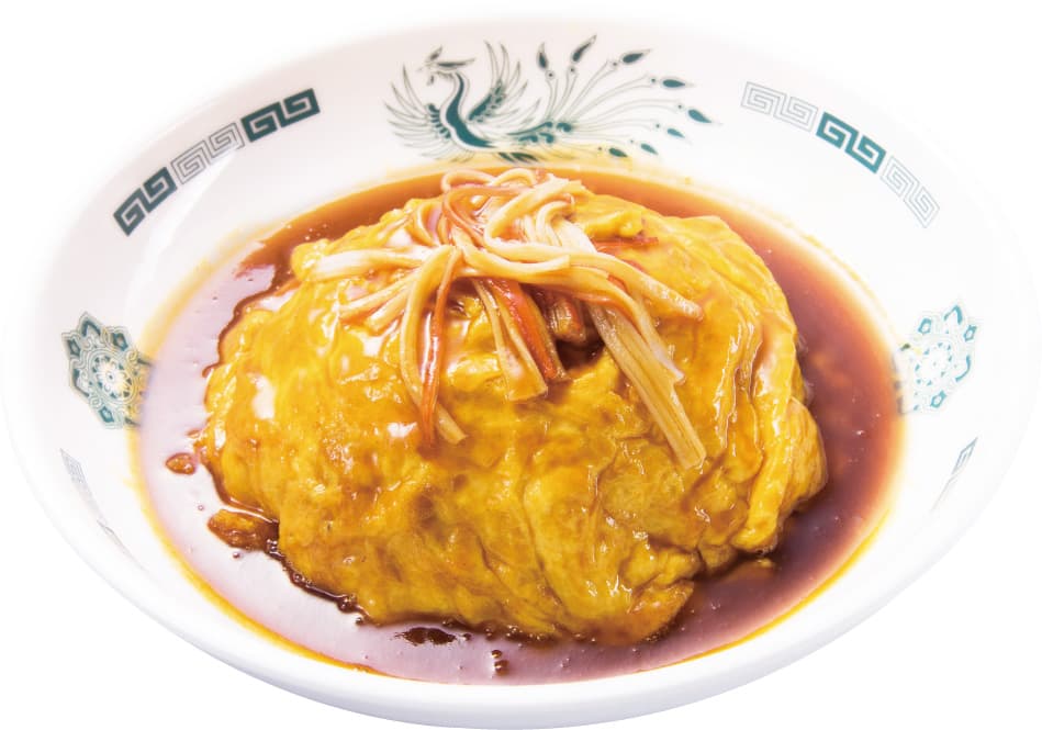 Tenshinhan (Tortilla de cangrejo sobre arroz)