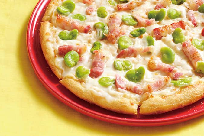 パンチェッタとそら豆の桜えびソース (駿河湾産桜えびソース使用)(Mサイズ)