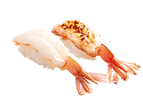 天然赤えび食べ比べ(赤えび・レアステーキ)