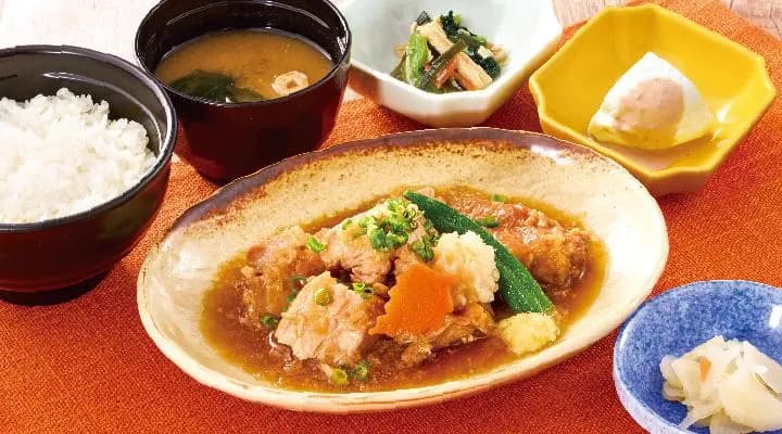 若鶏のみぞれ煮とおぼろ豆富定食