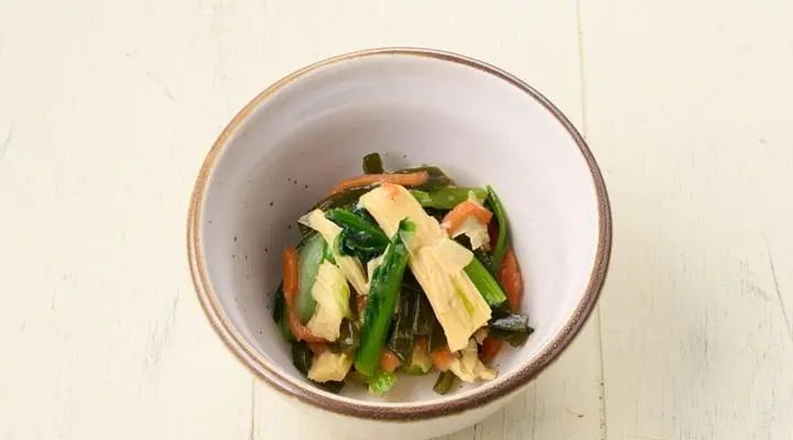 小松菜と湯葉の昆布和え