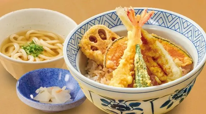 ランチ天丼選べる小麺・お新香付