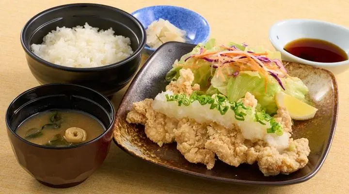 若鶏の竜田揚げおろしポン酢ランチ