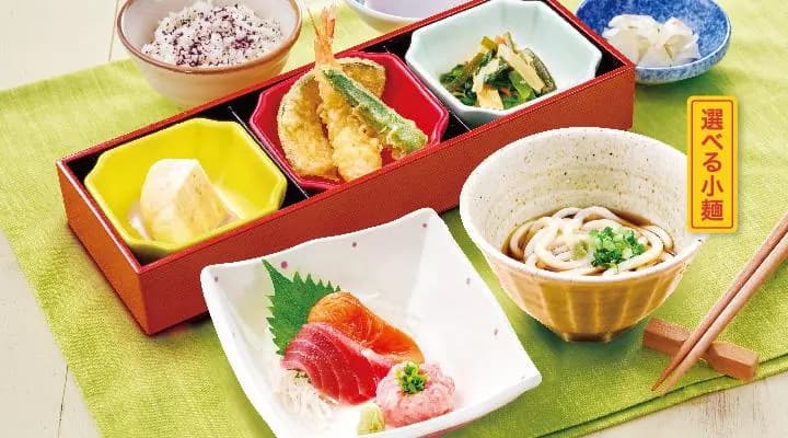 なないろ夢和膳(ねぎとろまぐろサーモン刺身)