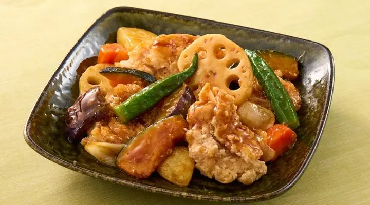 【単品】若鶏と彩り野菜の黒酢あん(若鶏4個)