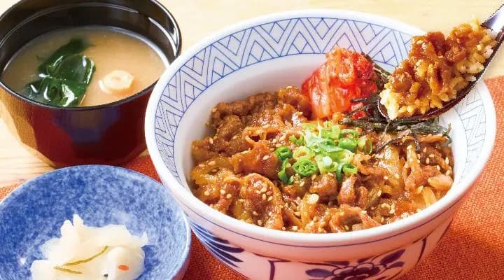 ランチ牛カルビ丼お味噌汁・お新香付