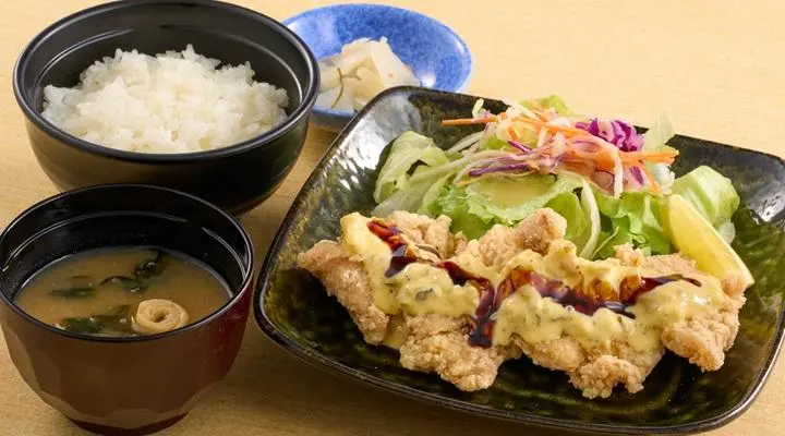 若鶏の竜田揚げ南蛮風ランチ