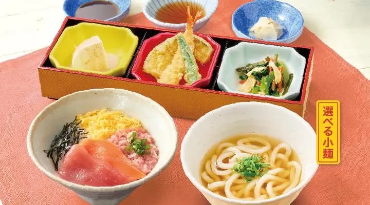 お楽しみ膳(小まぐろサーモン丼)