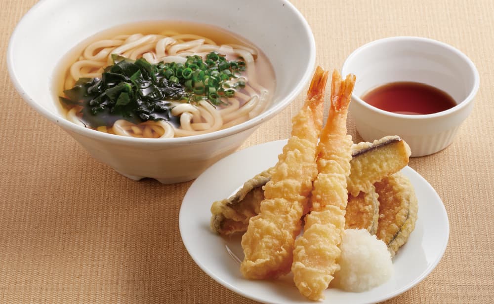 特製天ぷらうどん(えび、ナス、かぼちゃ)