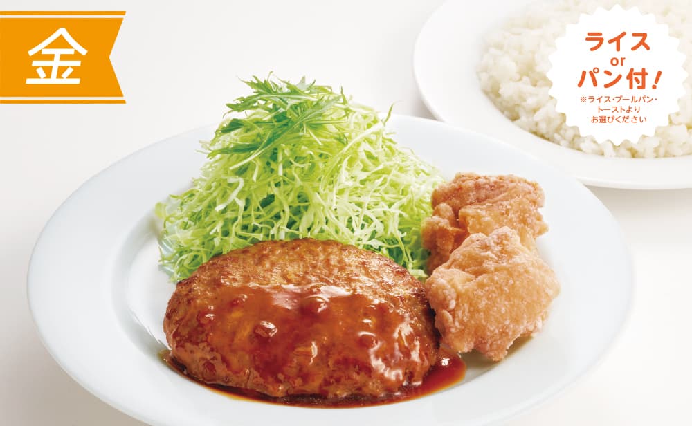 (金)ハンバーグ&唐揚げ