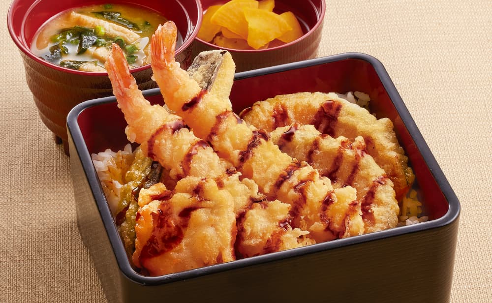 特製天重(えび、ナス、かぼちゃ、とり天)