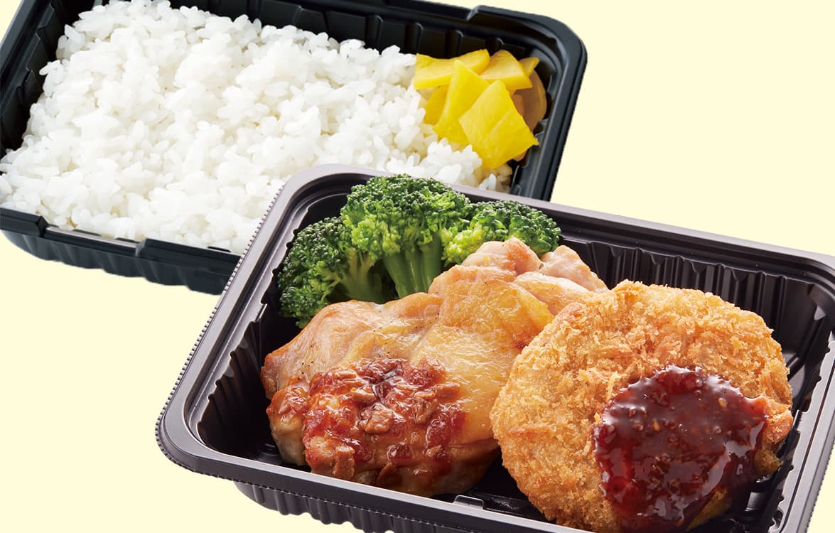 日替りランチ(水曜日)ガーリックチキンステーキ&ポテトコロッケ弁当