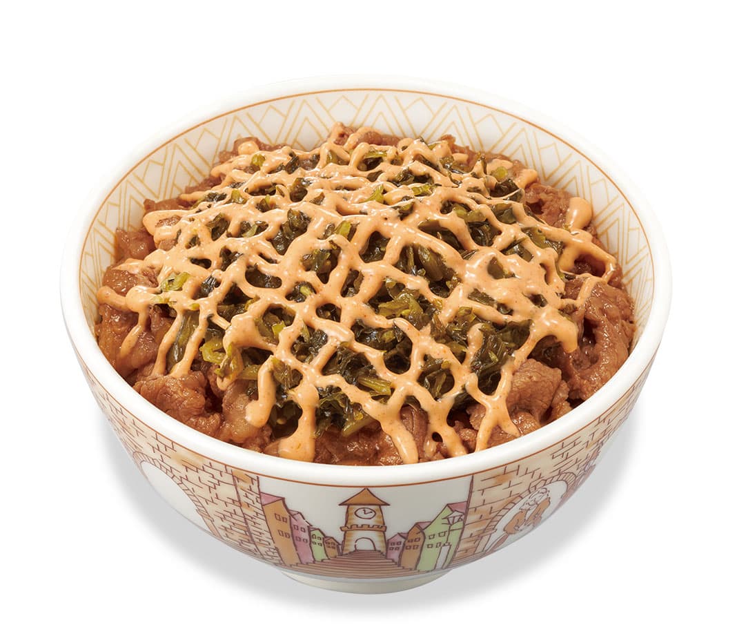 Gyudon aux feuilles de moutarde, rogue de cabillaud et mayo