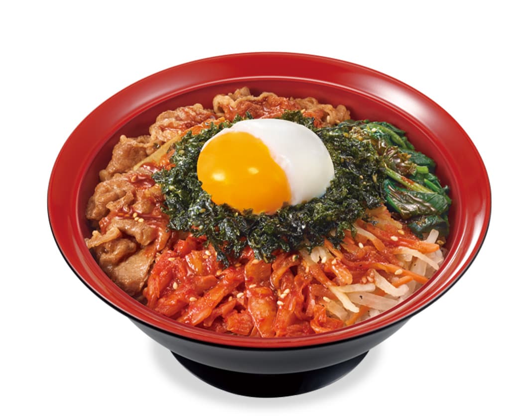 Gyudon de bibimbap noir aux œufs mollets