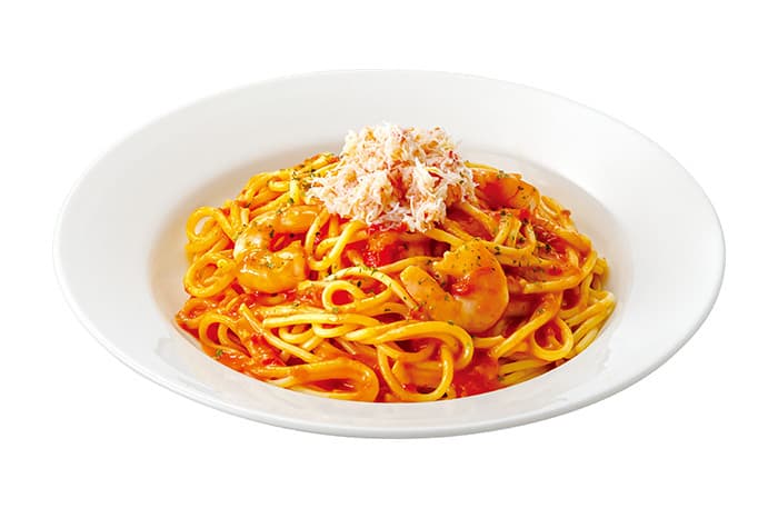 紅ずわい蟹と海老の贅沢トマトクリームパスタセット