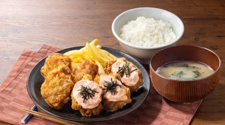 ★キャベツをポテトに変更★博多やまや明太マヨから揚げ合盛り定食【6個】