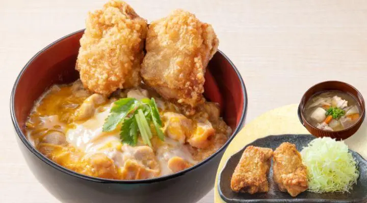から揚げ親子丼から揚げ・とん汁セット