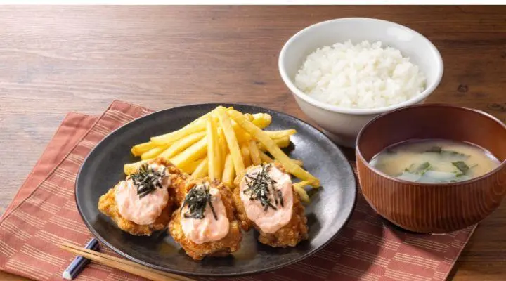 ★キャベツをポテトに変更★博多やまや明太マヨから揚げ定食【3個】
