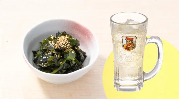 すぐ出るセット選べるお酒&ピリ辛わかめ