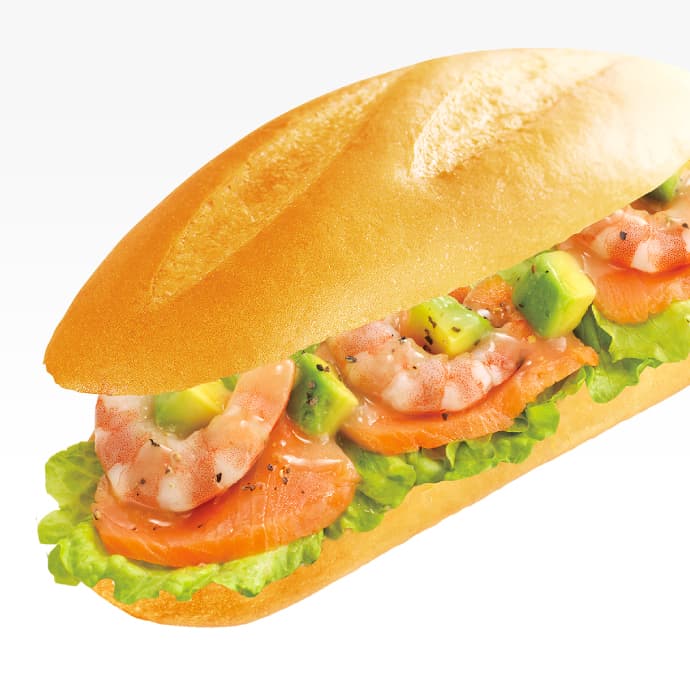 Zesty Lemon Milano Sandwich B: Smoked Salmon, Shrimp & Avocado