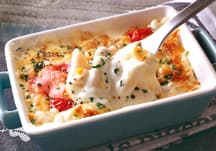 Buffalo Mozzarella and Prosciutto Gratin