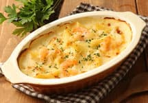 Shrimp and Chicken Penne Gratin