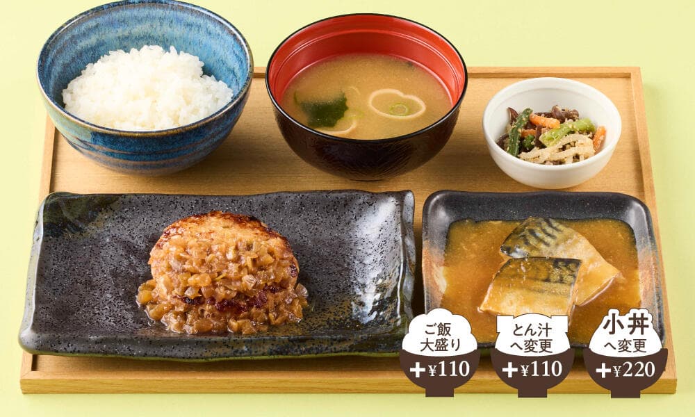 ハンバーグ&さば味噌煮膳