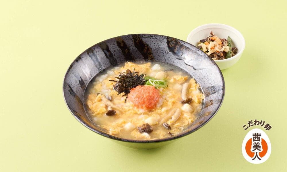 小柱と明太子の玉子雑炊