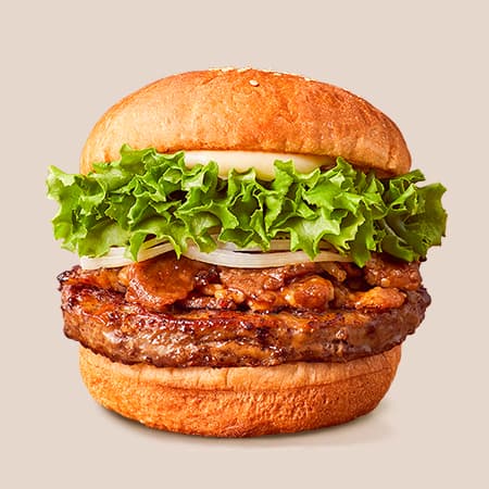 Burger au bœuf kalbi grillé au charbon de bois